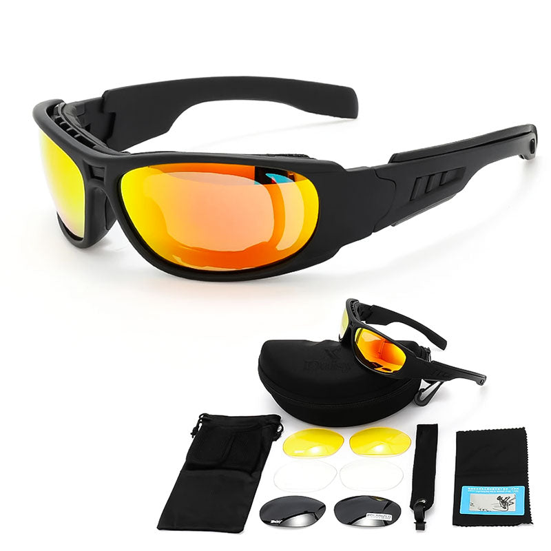 VeloLux Polarized Motorcycle Sunglasses, UV400 Mirror Lens, Wraparound Fit