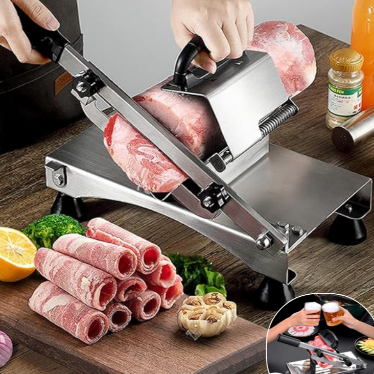 Kuchyňský kráječ CrestSlice Pro z nerezové oceli s nastavitelným kolečkem tloušťky