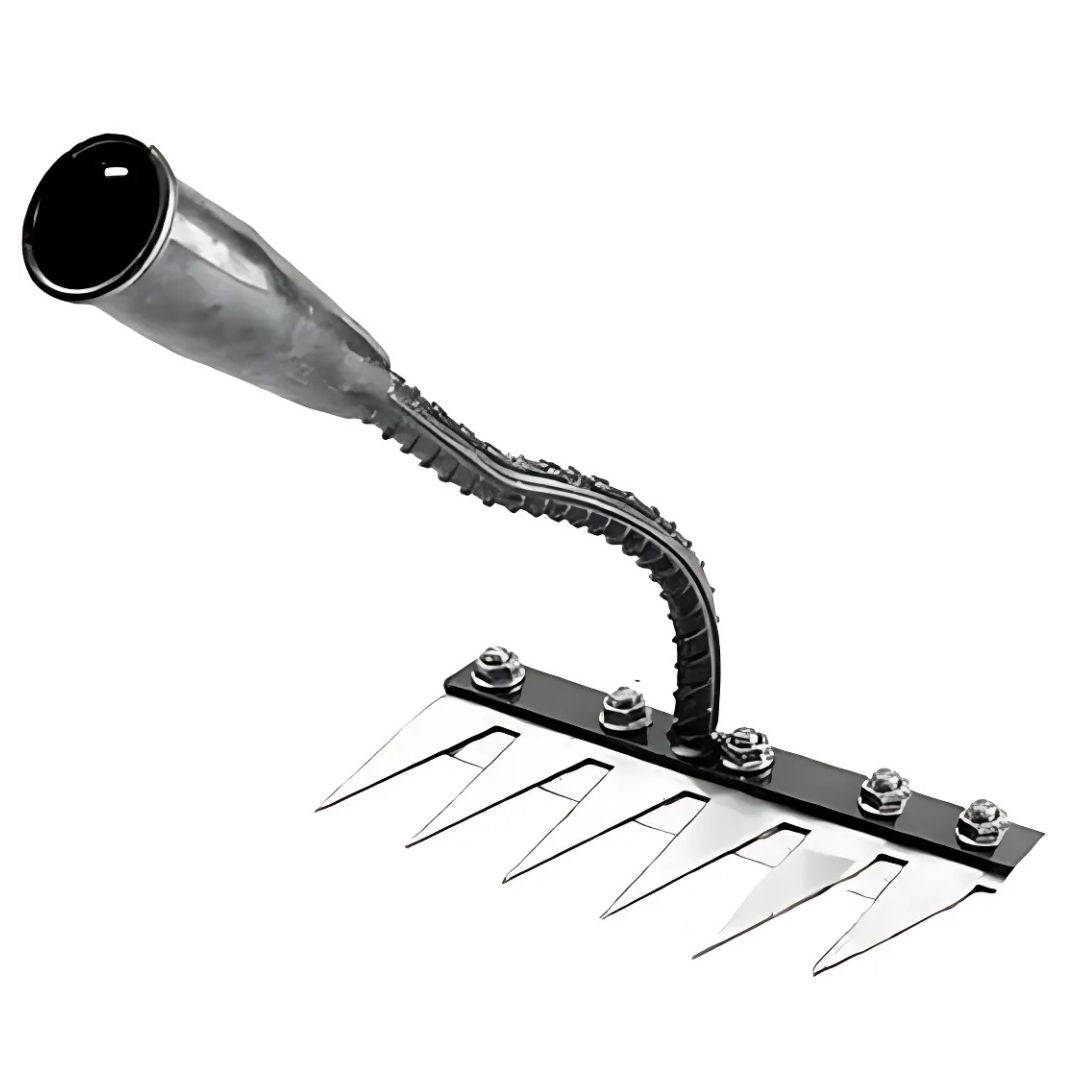 ThriveGard Steel-Tooth Garden Weeding Rake, Ergonomic Adjustable Grip