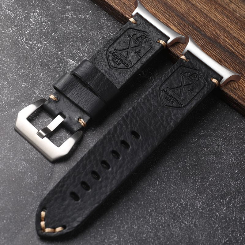 Full-Grain Leather Watch Band, Vintage Patina, Fits Samsung Watch Ultra 47mm