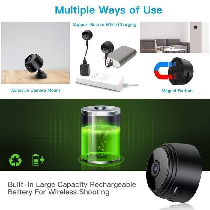 Portable 1080P WiFi Security Camera With Magnetic Mount