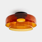 Handgefertigte Glasdeckenleuchte, nordisches Lumenweave-Design mit mehreren Ebenen