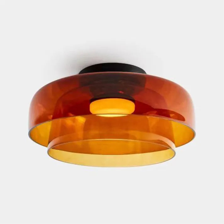 Handgefertigte Glasdeckenleuchte, nordisches Lumenweave-Design mit mehreren Ebenen