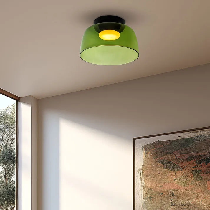 Handgefertigte Glasdeckenleuchte, nordisches Lumenweave-Design mit mehreren Ebenen
