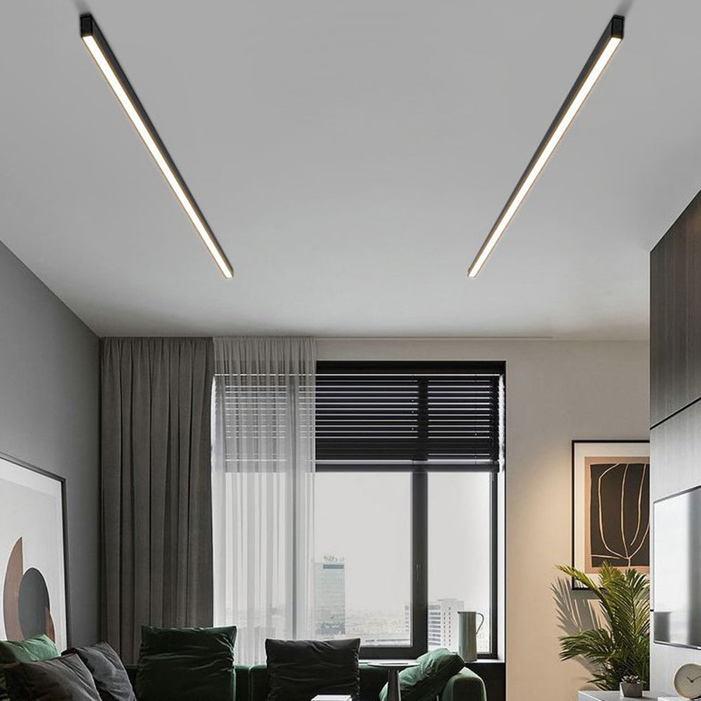 גוף תאורת תקרה ליניארי LED נוארליין, גימור שחור, 4 אורכים