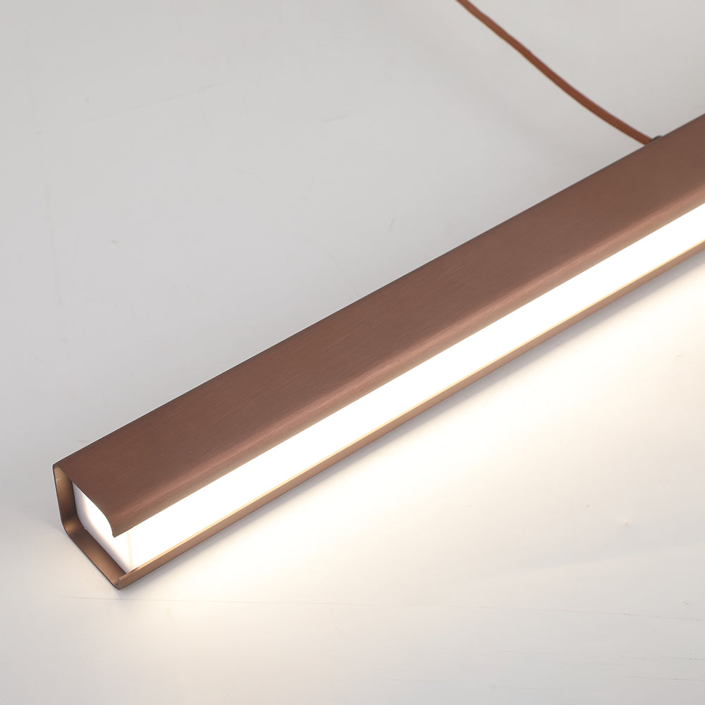 Lampa wisząca LED Nexis z liniową ramą, czarno-brązowe wykończenie