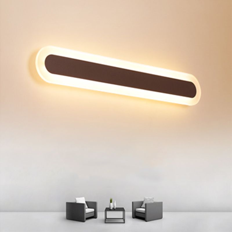 Arisha Modern Linear Vanity Wall Lamp, White/Brown, Bathroom | Fioriscas