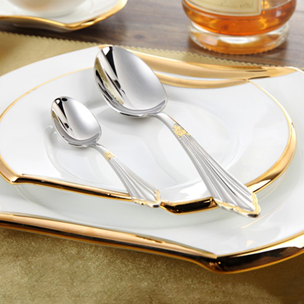 Gold-Tone Cutlery Set, Aurelia Handcrafted 18/10 Stainless Steel