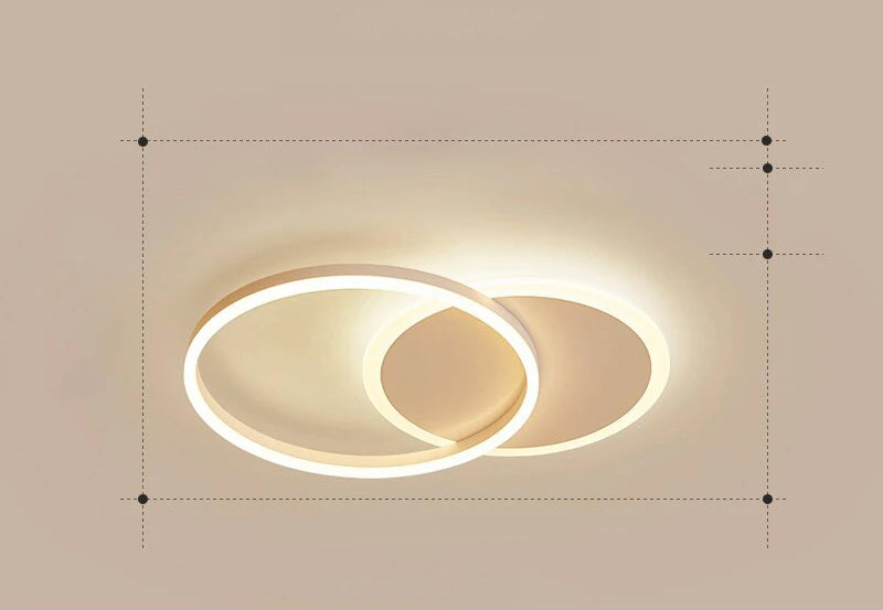 LunaRing Floating-Ring LED Ceiling Light, Gold or White, Remote Dimmable