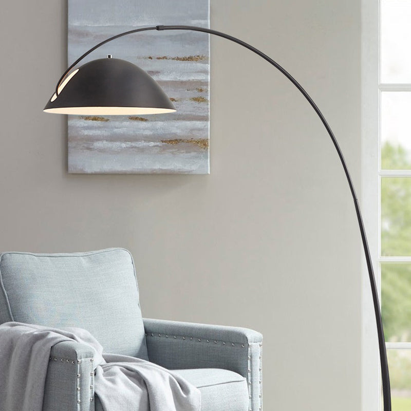 Avi Modrn Fishing Rod Metal Floor Lamp, Black | Fioriscas