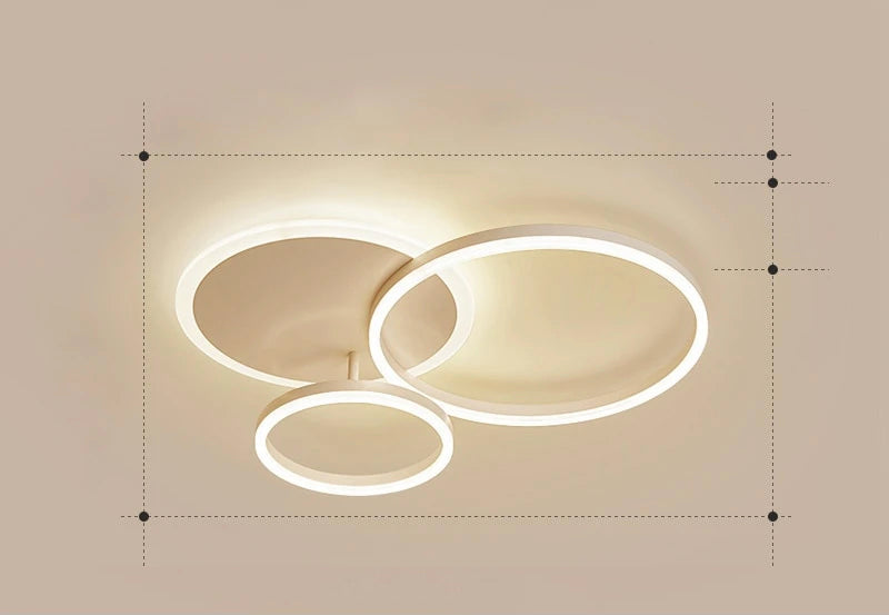 LunaRing Floating-Ring LED Ceiling Light, Gold or White, Remote Dimmable