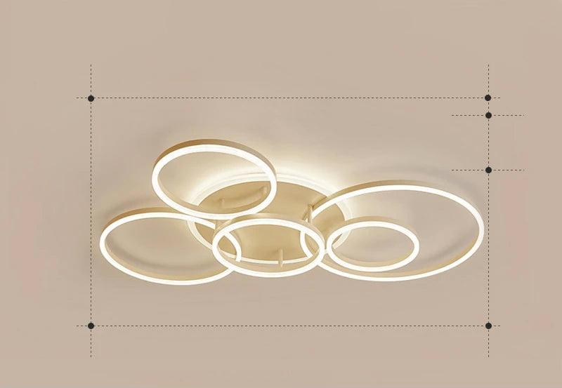LunaRing Floating-Ring LED Ceiling Light, Gold or White, Remote Dimmable