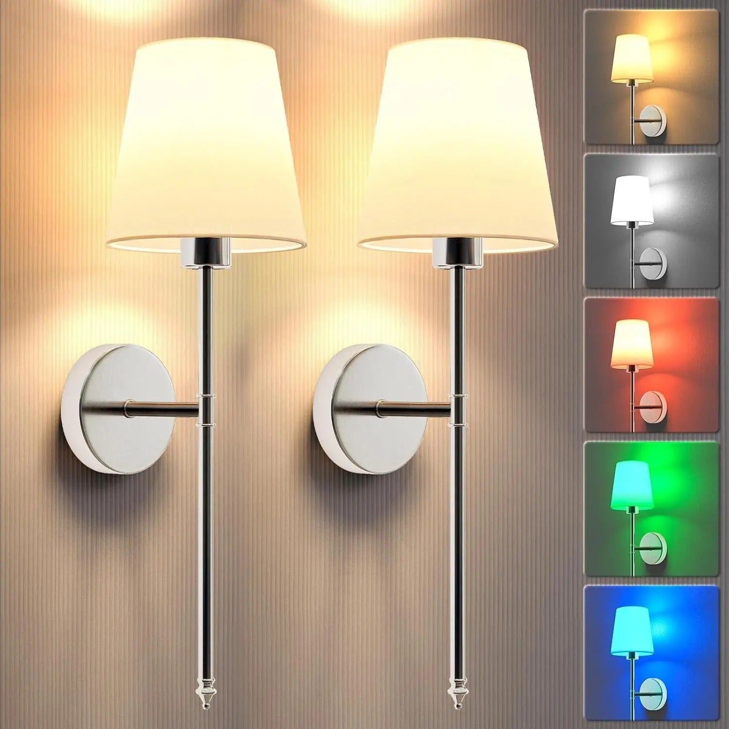 Nástěnná LED svítidla NovaGlow s nastavitelným jasem, bezdrátová, 2 kusy