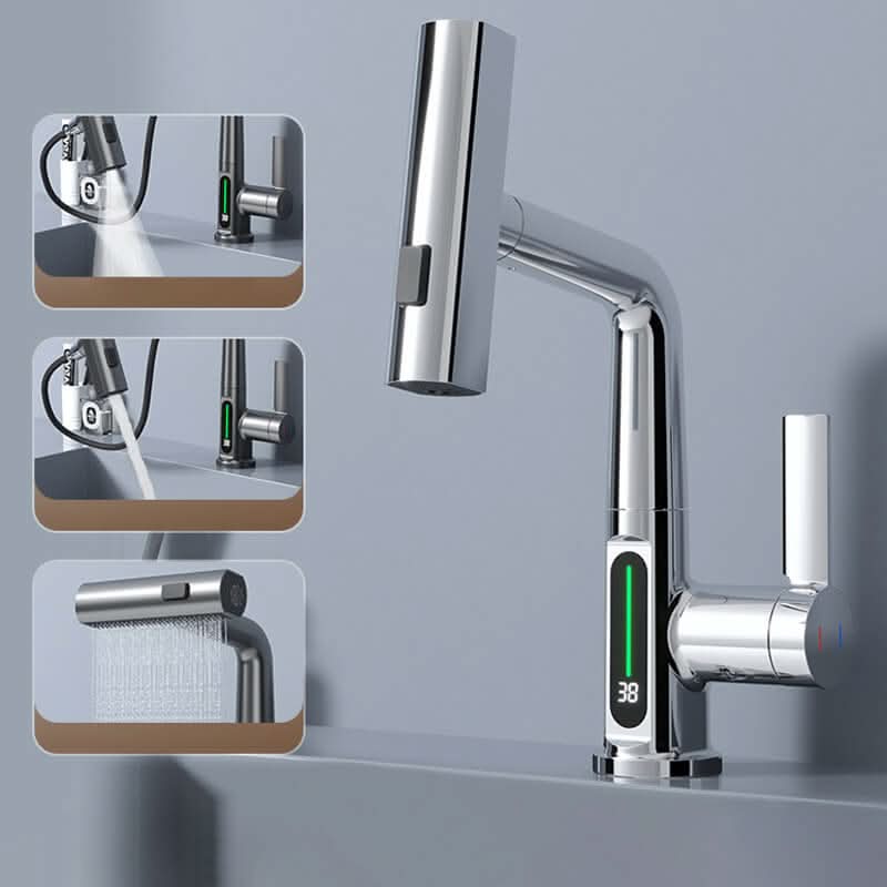 360° rotating tap with LED temperature display - Fioriscas