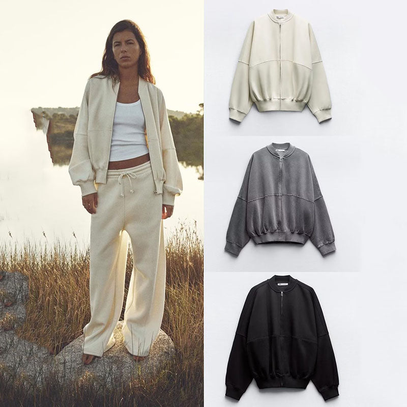 L'Ensemble City Comfort | Bomber Zippé & Pantalon Fluide en Coton