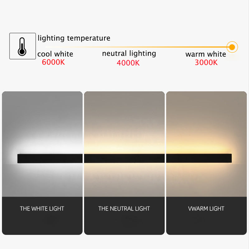 Elegante aplique de parede preto, luz LED Nyx para paredes exteriores