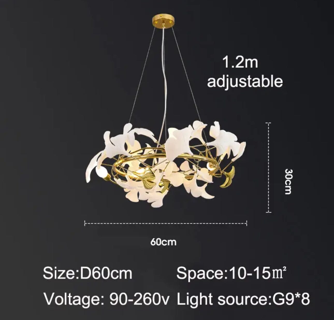 Keramik-Petal-Kronleuchter, LumaPetal-Design mit dimmbarem LED-Leuchten