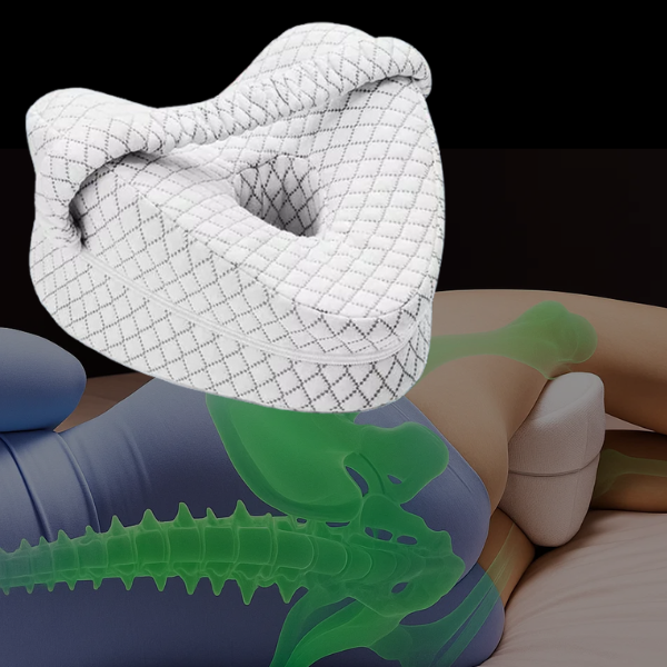 Almofada de joelho ErgoEase com espuma viscoelástica para quem dorme de lado