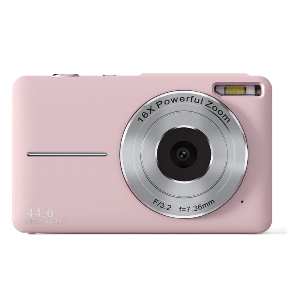Wiederaufladbare Vlogging-Kamera mit 16-fachem Zoom, 44-MP-Fotos und 1080p-Video