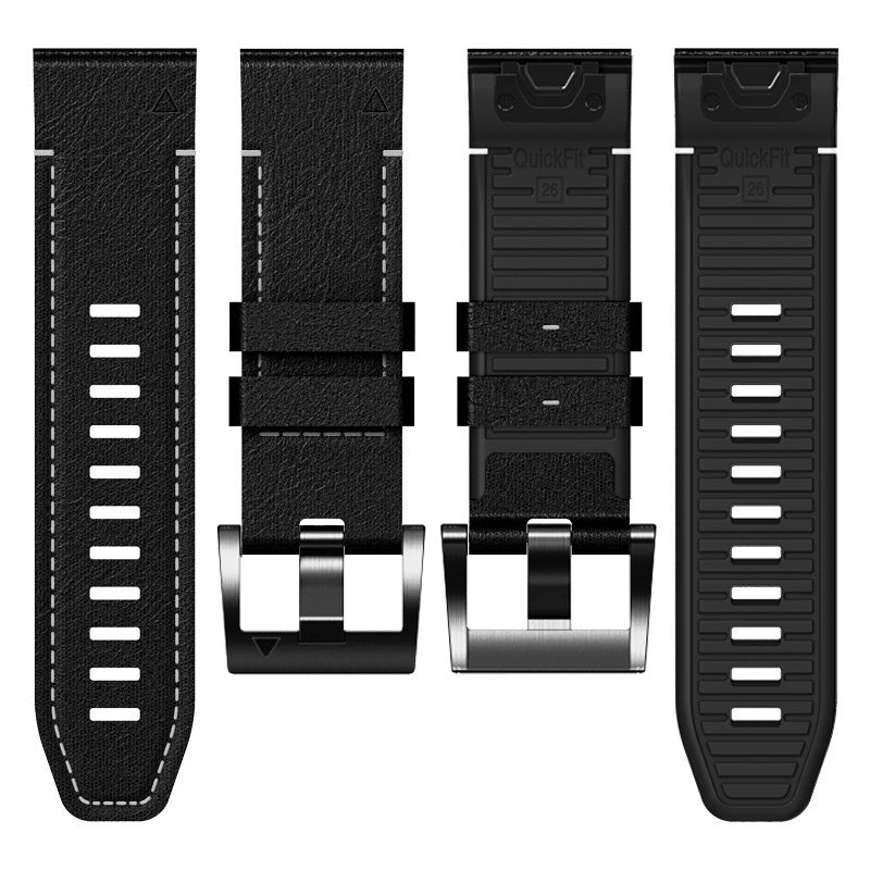 Garmin Fenix Hybrid Watch Strap, Leather And Silicone, Arion Series