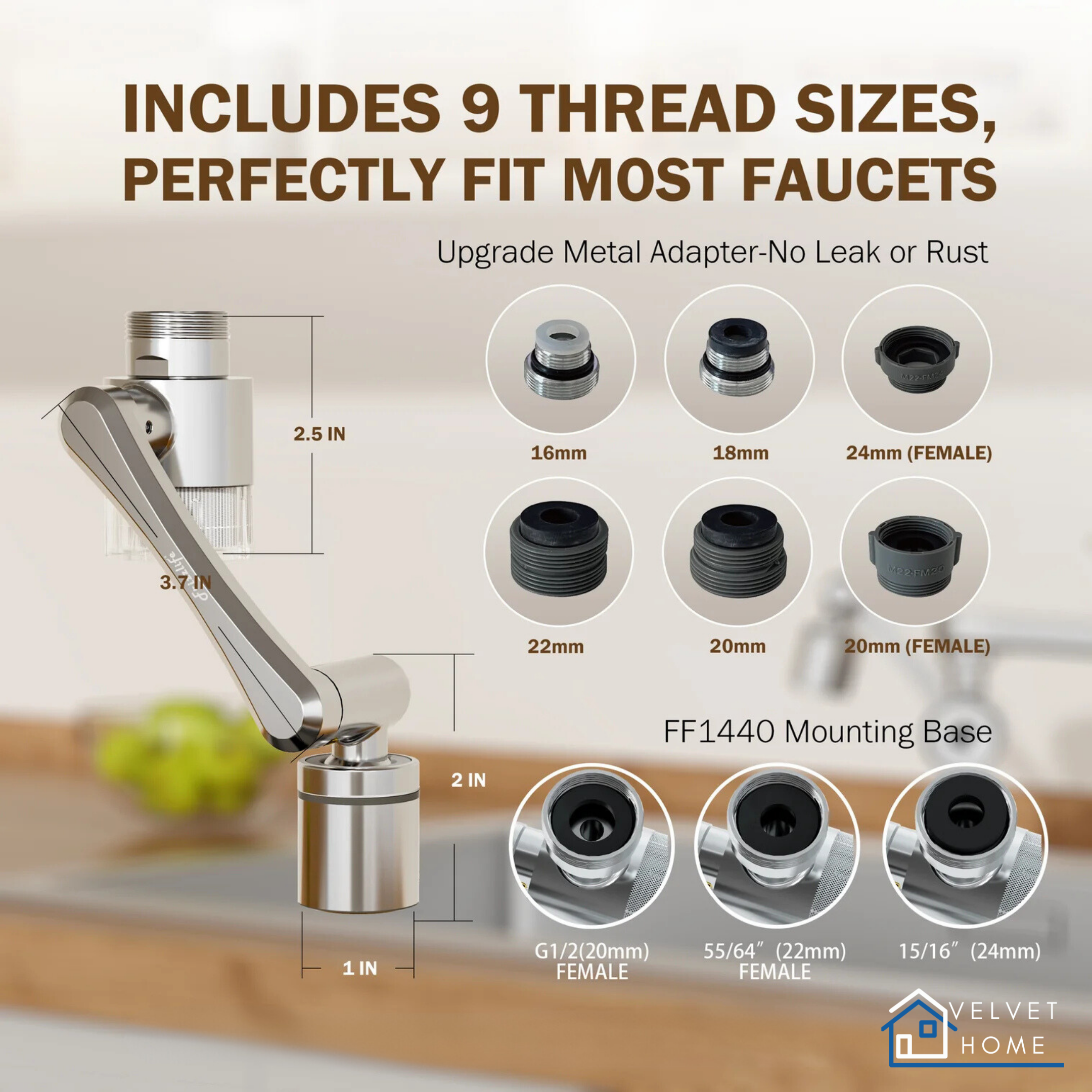 Smart Filtered Kitchen Faucet With 360° Swivel Spout