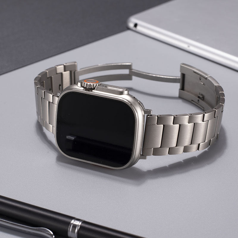 Bracelete de relógio Gravitiq de titânio de grau 2 para Apple Watch, fecho magnético