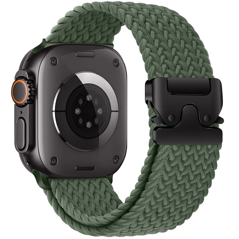 Cinturino intrecciato in nylon per Apple Watch con fibbia paracadute