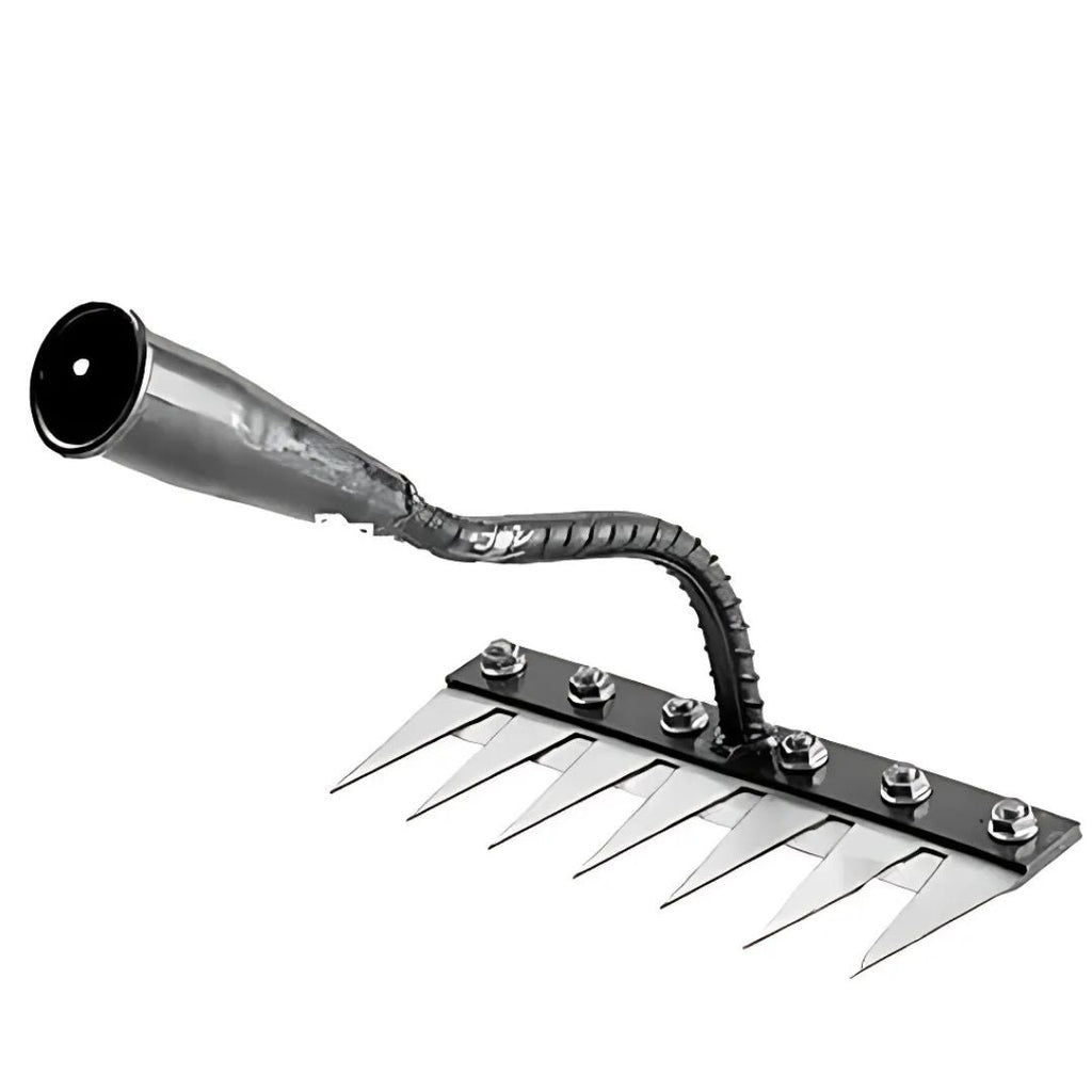 ThriveGard Steel-Tooth Garden Weeding Rake, Ergonomic Adjustable Grip