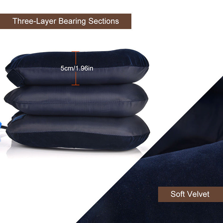 CerviEase Inflatable Neck Stretcher, Adjustable Air Wrap, Blue & Coffee