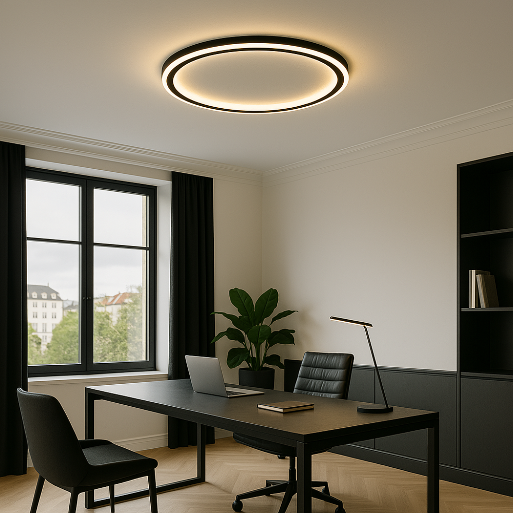 Lámpara de techo LED regulable SkagaNova, de aluminio y acrílico de estilo escandinavo