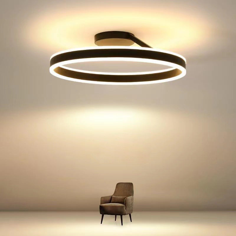 LumaAura Gold-Finish LED Ceiling Light, Black or White Trim, 2 Sizes