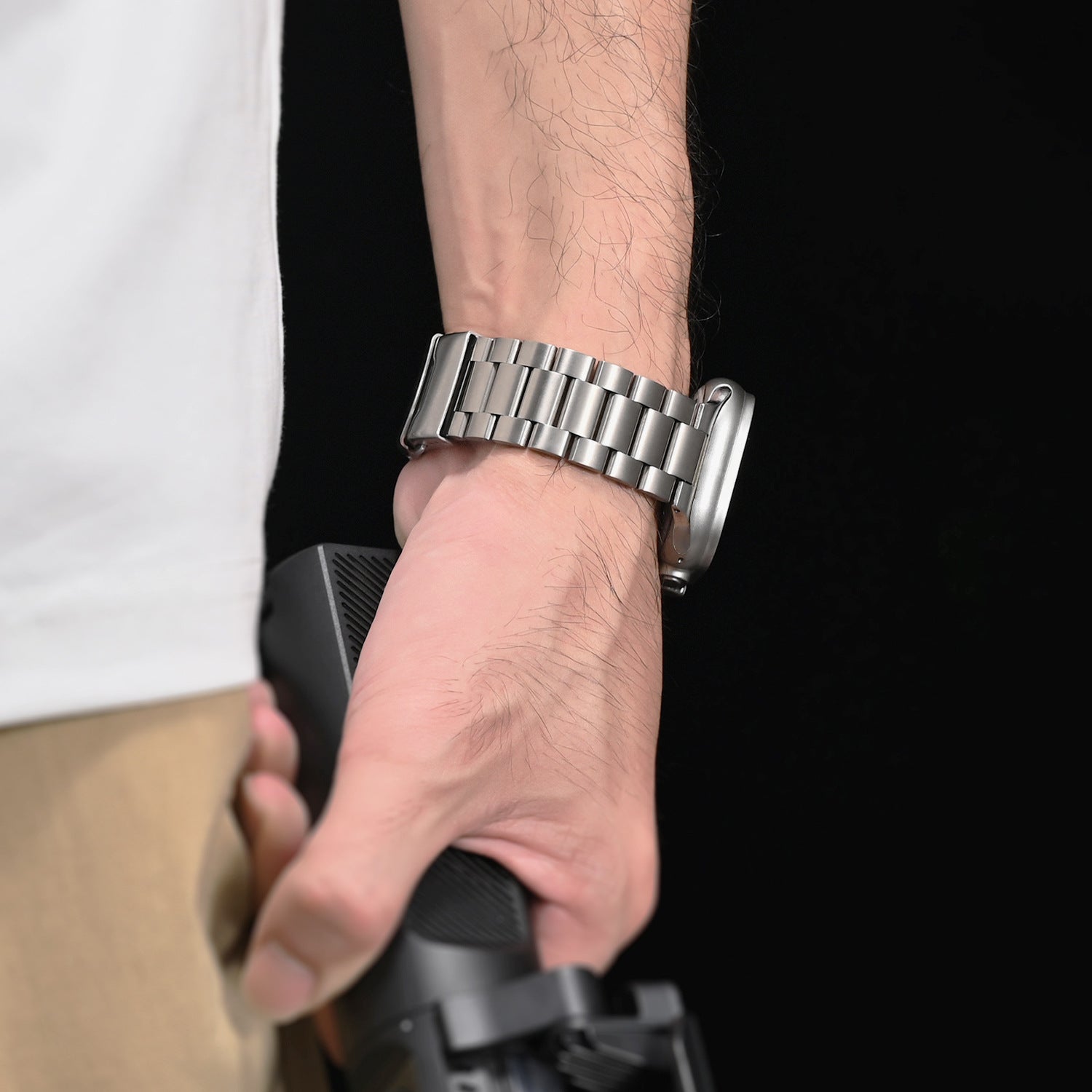 Apple Watch Titanium Band With Folding Safety Buckle, Kestrel Style
