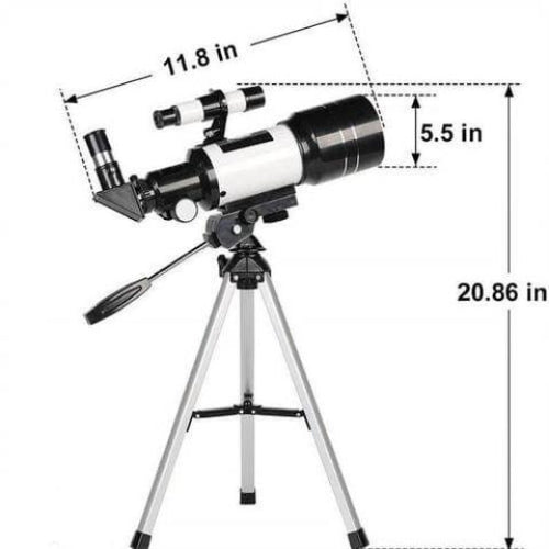 Tragbares Einsteiger-Teleskop mit Stativ, Mondbeobachter 70 mm, 150-fache Vergrößerung