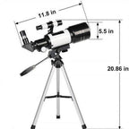 Tragbares Einsteiger-Teleskop mit Stativ, Mondbeobachter 70 mm, 150-fache Vergrößerung