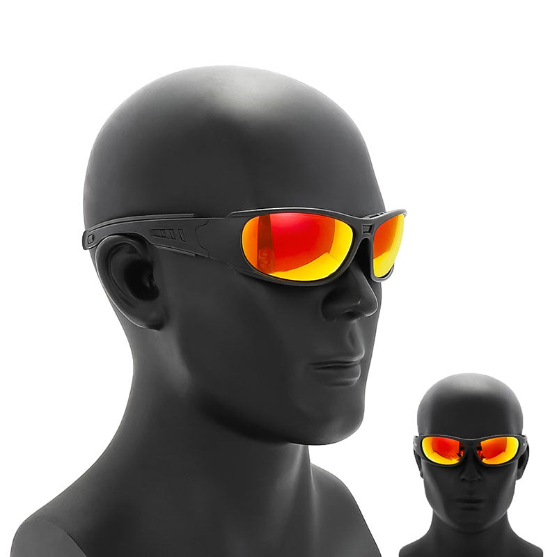 VeloLux Polarized Motorcycle Sunglasses, UV400 Mirror Lens, Wraparound Fit