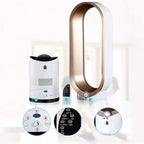 AeroLuxe-Turmventilator, 2-in-1 ohne Rotorblätter, Heizen und Kühlen, Silber oder Gold