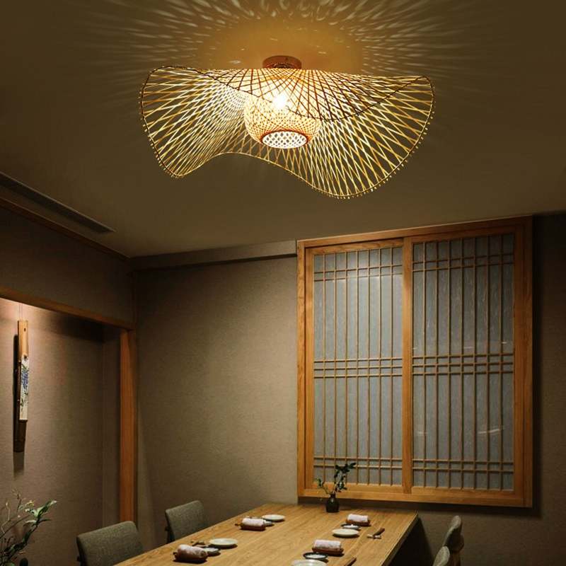 Nokari Rattan Pendant Light, Boho Japanese-Inspired Warm Glow