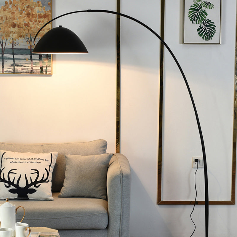 Avi Modrn Fishing Rod Metal Floor Lamp, Black | Fioriscas