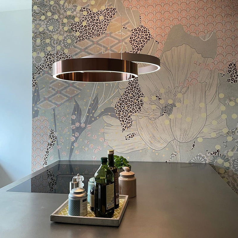 LyraHalo Pendant Light, Round Metal Design, Dimmable LED