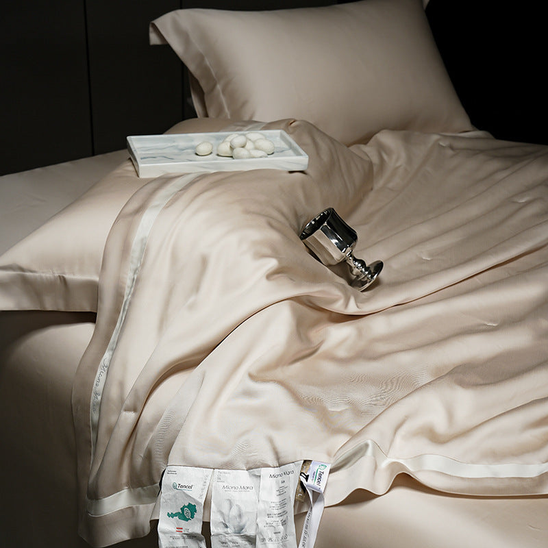 Conjunto de Edredão Refrescante Lyocell Tencel com Lençóis Respiráveis para Noites Quentes