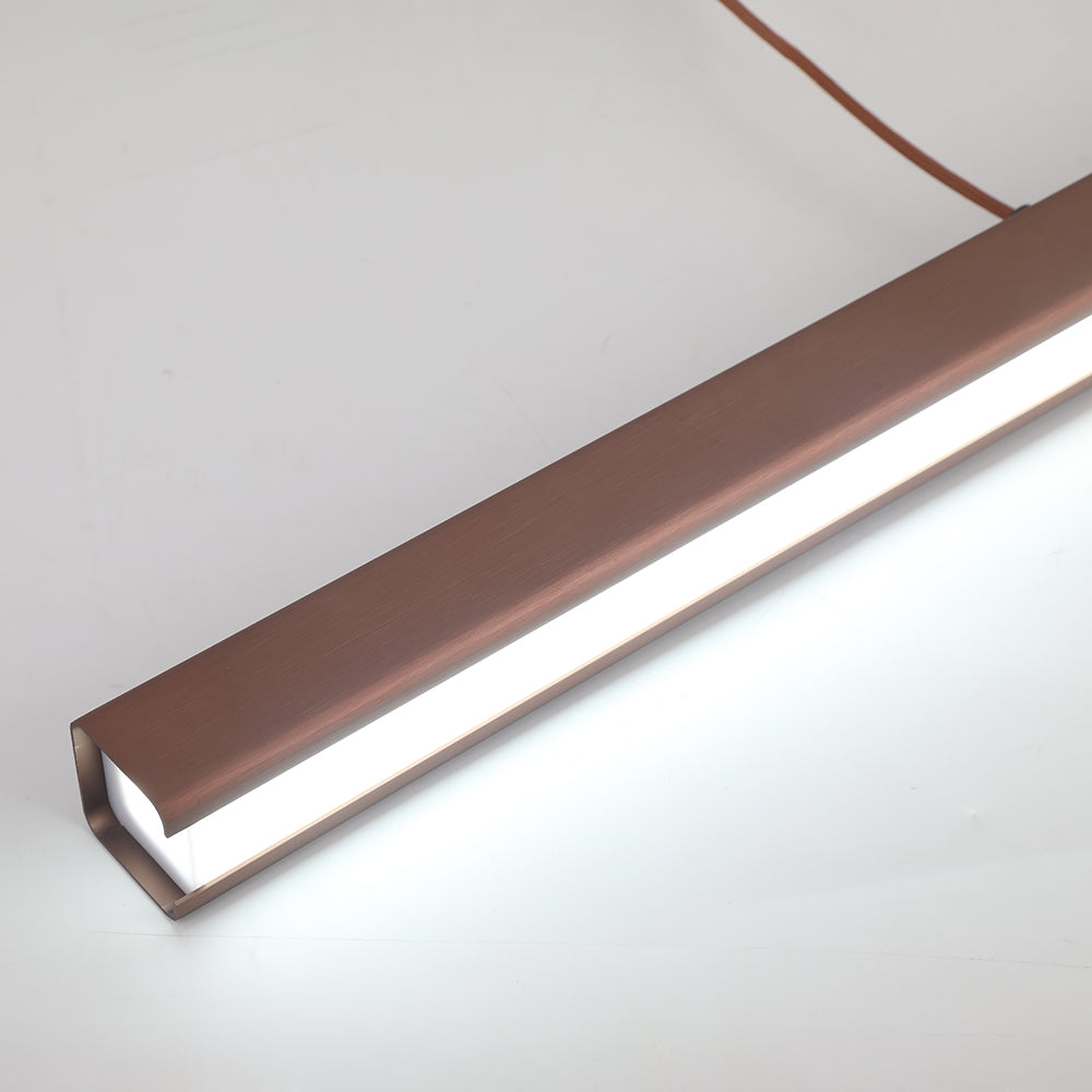 Lampa wisząca LED Nexis z liniową ramą, czarno-brązowe wykończenie