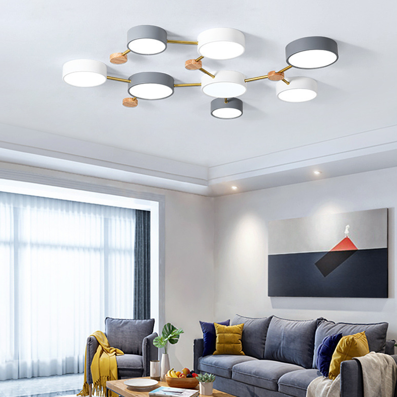 Arisha Modern LED Ceiling Light Log Living Room Bedroom White Grey | Fioriscas