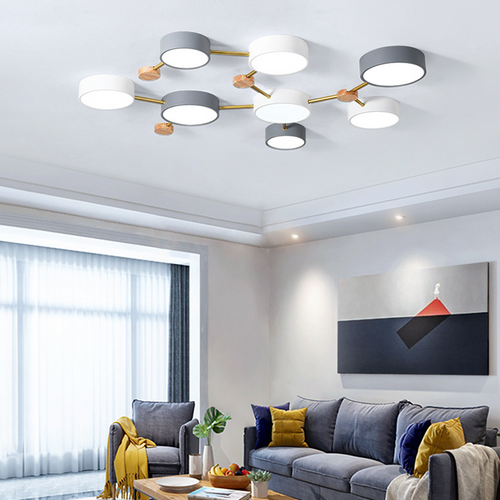 Arisha Modern LED Ceiling Light Log Living Room Bedroom White Grey | Fioriscas