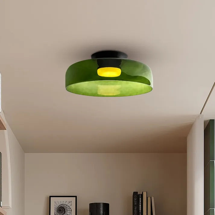 Handgefertigte Glasdeckenleuchte, nordisches Lumenweave-Design mit mehreren Ebenen