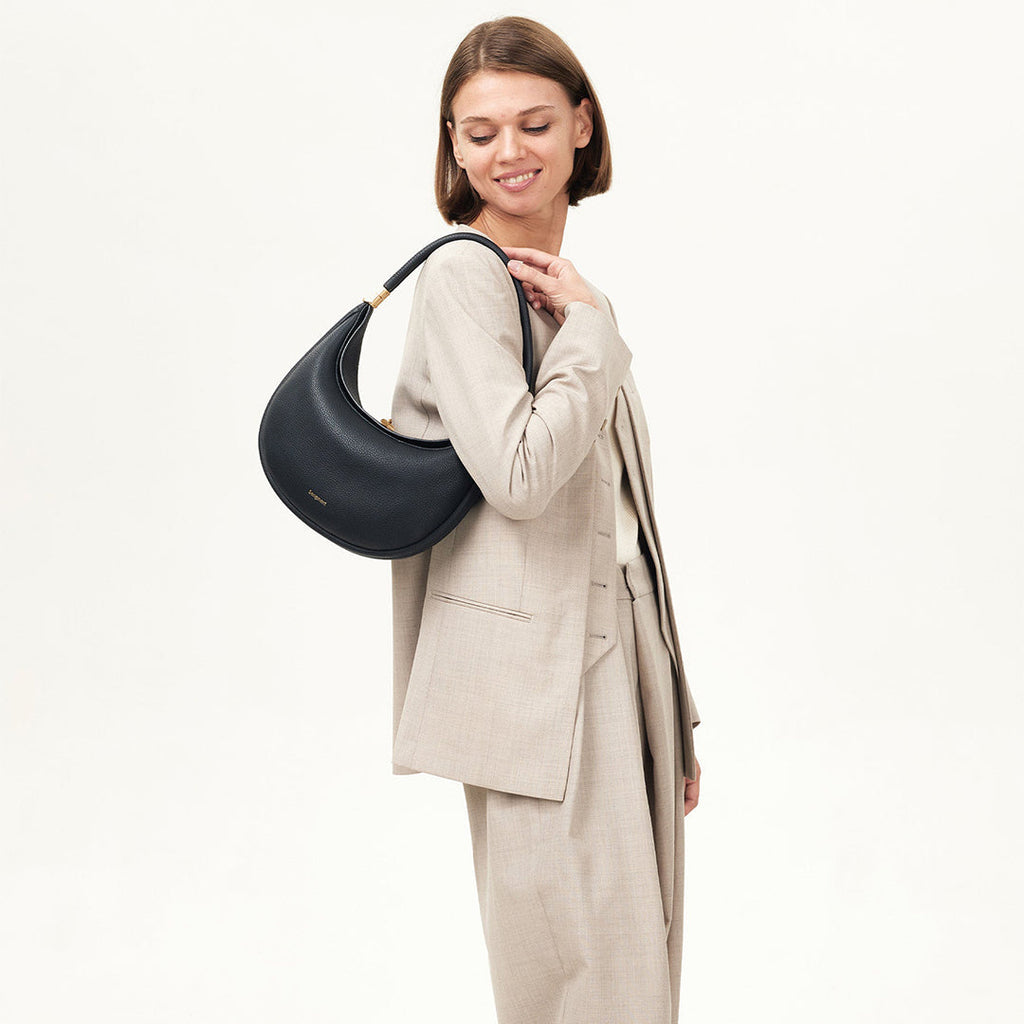 Borsa a cartella in pelle pieno fiore, design Aurelle Jolie Solara, quattro modalità di trasporto