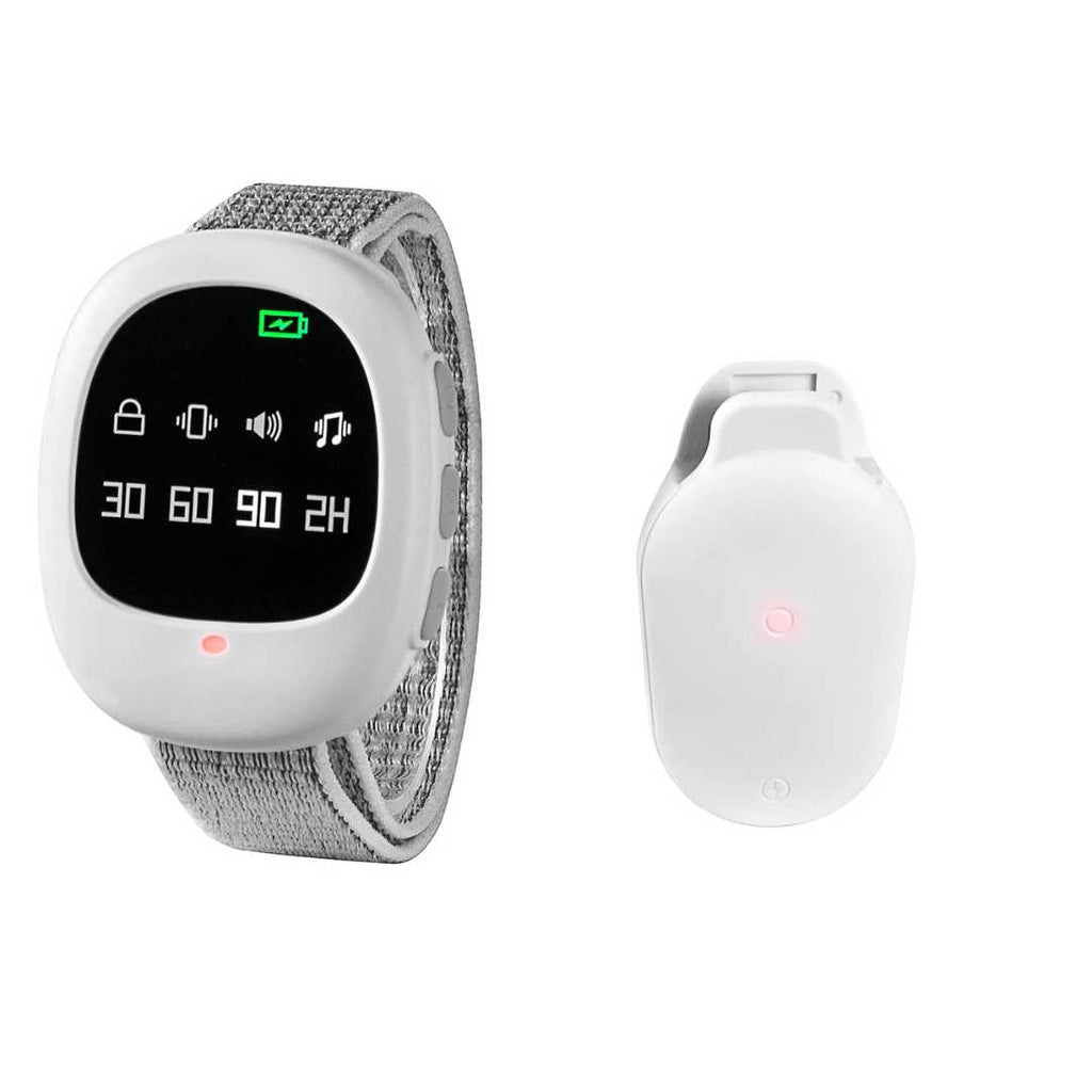 Wireless Bedwetting Alarm With Wearable Receiver And Moisture Sensor