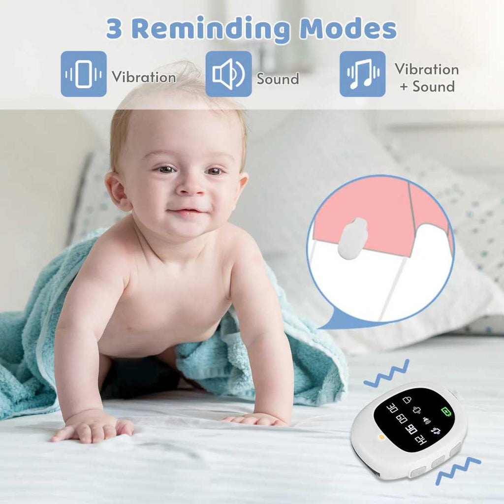 Wireless Bedwetting Alarm With Wearable Receiver And Moisture Sensor