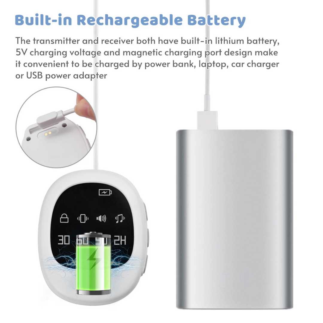 Wireless Bedwetting Alarm With Wearable Receiver And Moisture Sensor