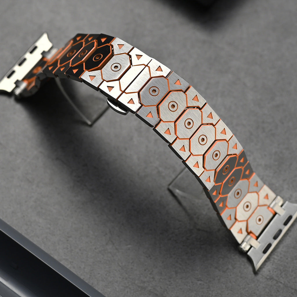 Vantira FusionX Titanium Apple Watch-rem, sekskantet led-design