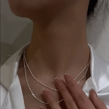 Sterling Silver Necklace Set With Starlight Pendants, Layered Duo, Lyssara